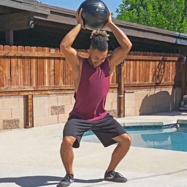 М'яч для ударів ProsourceFit Slam - 13.6 кг (50 фунтів) - для силових та кардіотренувань, чорний