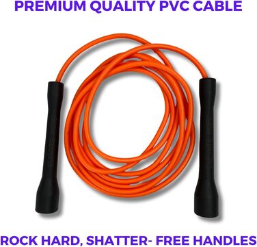 Стрибкове канат для боксерів: професійний спортивний канат Elevate Rope - регульований канат для швидкості - для боксерів та інших видів спорту - для занять в приміщенні та на вулиці - фітнес-канат (Помаранчевий/Чорний)