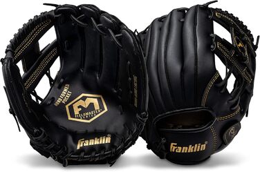 Рукавиця для бейсболу та софтболу Franklin Sports Field Master, права рука, 28 см (11 дюймів), чорно-золота