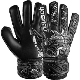 Дитячі воротарські рукавички Reusch Attrakt Solid Finger Support Junior, чорні, з гарним зчепленням та зовнішнім швом