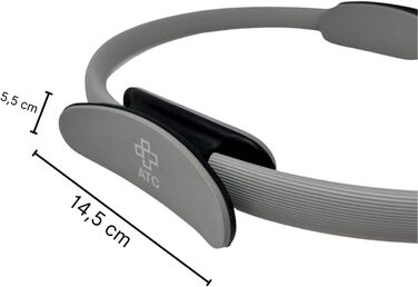 Кільце для пілатесу ATC Handels GmbH 38 см з нековзними ручками - тренажер для пресу, йоги та фітнесу, сірий