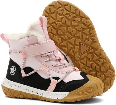 Водонепроникні зимові черевики для дітей: зимові чоботи для дівчаток та хлопчиків, утеплені, для активного відпочинку, неслизькі, снігові черевики, 31 EU, рожеві