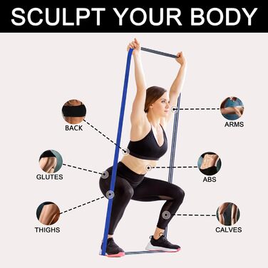 Набір еластичних стрічок для фітнесу, 6 шт. (3 Booty Bands + 3 довгі стрічки), для тренувань всього тіла, рожеві/фіолетові/зелені (зелені, червоні, сині, чорні)