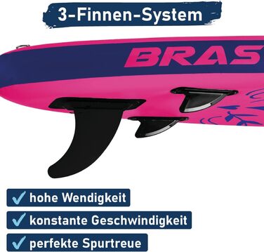 SUP дошка BRAST Summer надувна, 320x81x15 см, рожева: комплект з аксесуарами (рюкзак, весло 2-в-1, сидіння для каяка, тримач для екшн-камери, ліш)