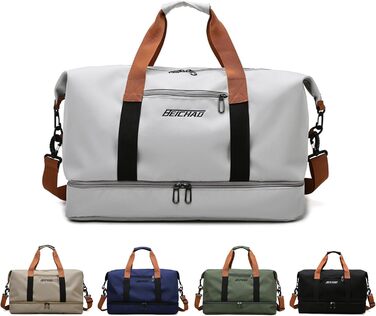 Спортивна сумка Lafo: дорожня, для тренажерного залу, з відділенням для взуття та мокрих речей, сіра