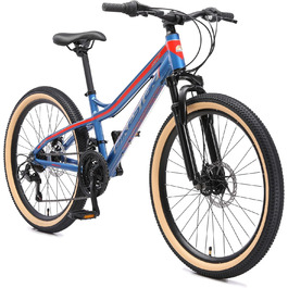 Гірський велосипед BIKESTAR алюмінієвий 24 дюйми для дітей 9-14 років, 21-швидкісна Shimano, дискові гальма, амортизаційна вилка