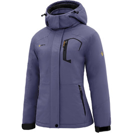 Жіноча лижна куртка GEMYSE: водонепроникна, тепла, вітрозахисна, зимова, сіра, фіолетова, XL