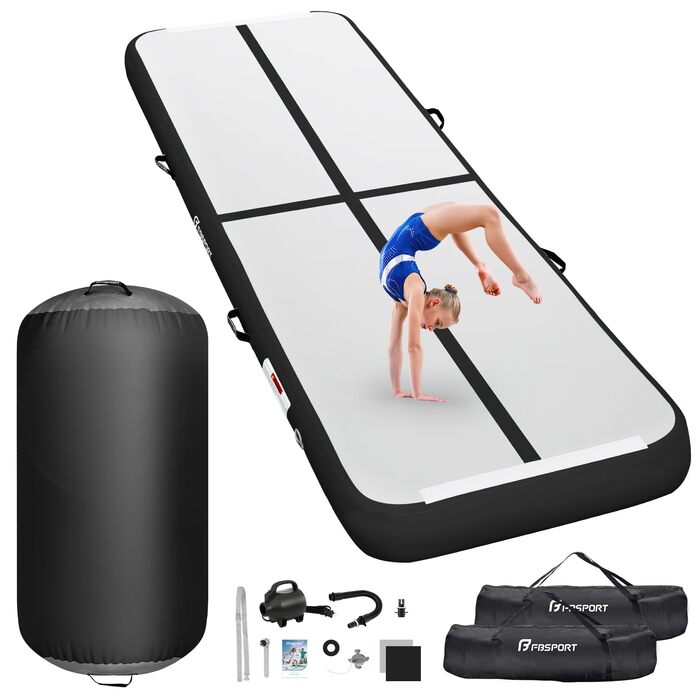 Airtrack FBSPORT 400x100x10 см для гімнастики, йоги та акробатики з насосом та сумкою - килимок для дому та вулиці