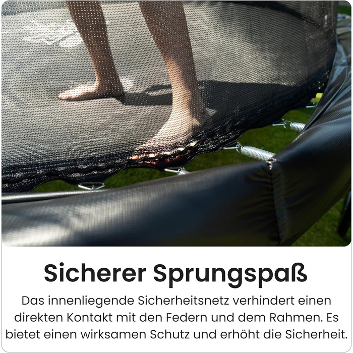 Батут Zero Gravity Outdoor Ø 183/244/305/366/427 см, TÜV GS, комплект з драбиною, відеоінструкція, Ultima 4 моделі Ø 305 см, чорний