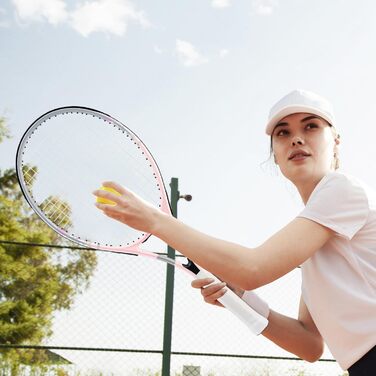 Набір для тенісу Bo'weiqi 27 дюймів (2 ракетки) для початківців: з м'ячами, накладками та демпферами (Рожевий + Зелений)