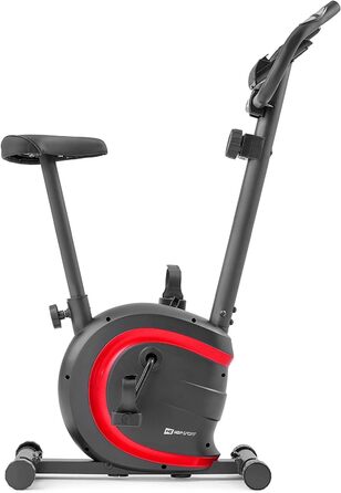Велотренажер Hop-Sport HS-015H для дому, компактний, для літніх людей, з пульсометром і антиковзаючими педалями, червоний