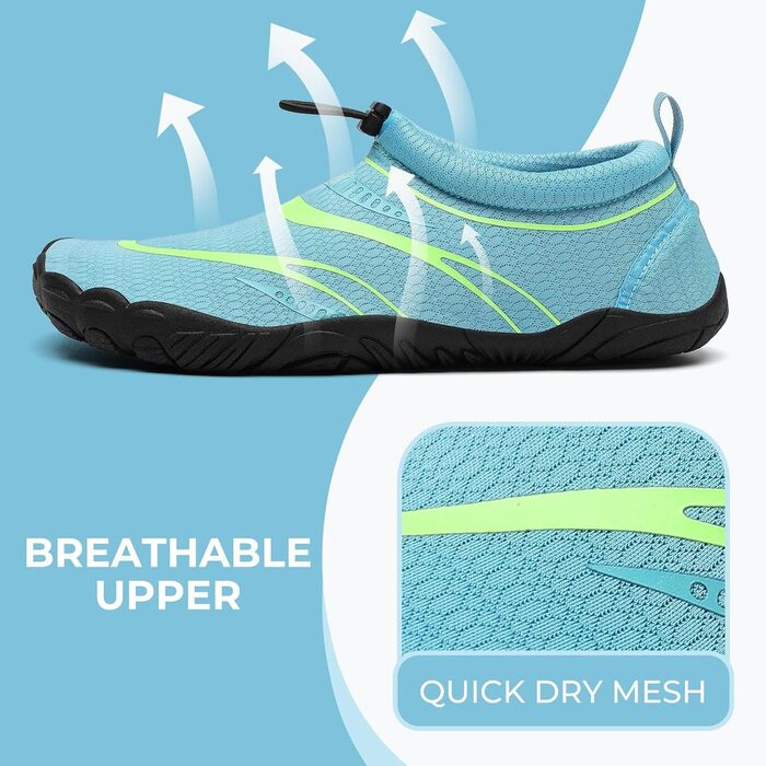 Шкарпетки-сланці Mishansha для плавання та відпочинку на пляжі, дихаюча сітка, швидко сохнуть, розмір 36-46, блакитний