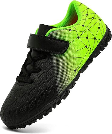 Дитячі футбольні бутси Kinder для залу та вулиці: чорно-зелені, розмір 31 EU