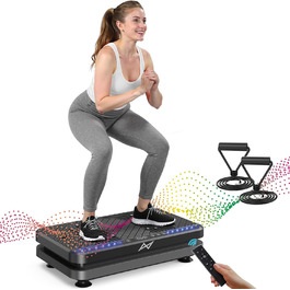 Платформа для фітнесу з вібрацією AXV - тренажер для схуднення та лімфодренажу. Віброплатформа для дому та спортзалу. Чорно-сірий колір.