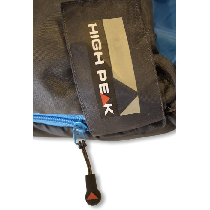 Спальний мішок High Peak TR 300, антрацит/блакитний, для 3-4 сезонів, 0°C, широкий, дихаючий, водостійкий, для кемпінгу, фестивалів, трекінгу, ковдра-трансформер