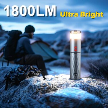 Ліхтар кемпінговий Favorlite телескопічний, акумуляторний, 15 режимів, 10000 mAh, з гаком, водонепроникний, для походу та надзвичайних ситуацій