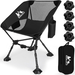 Складний туристичний стілець JONRRYIN для кемпінгу та відпочинку на природі: легкий, з кишенями та сіткою на спинці