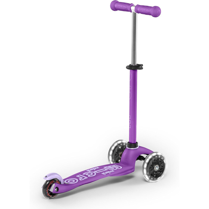 Самокат дитячий Micro Deluxe Kinder Scooter з регульованим кермом, світлодіодні колеса, фіолетовий