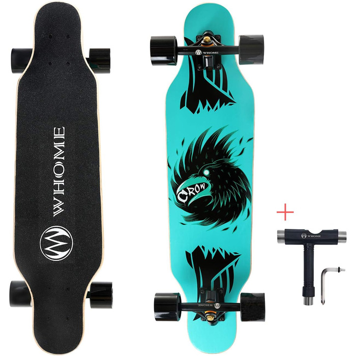 Скейтборд WHOME Longboard 31 дюйм для дорослих і дітей, круїзний, для початківців і профі, з T-інструментом