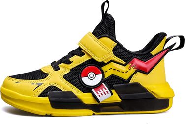 Дитячі кросівки для бігу: спортивні, дихаючі, на липучці, розмір 27-39, чорно-жовті