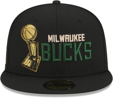 Кепка New Era 59Fifty з логотипом NBA Champions Milwaukee Bucks (1956-1957) - чорна