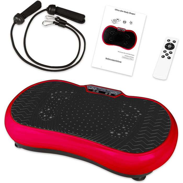 Вібраційна платформа для фітнесу з еластичними гумками та Bluetooth. Тренажер для дому, схуднення, оскарження. Рожево-білий (Чорно-червоний)