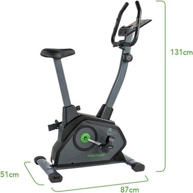 Велотренажер Tunturi Cardio Fit B35 з LCD-дисплеєм та тримачем для планшета, чорний – фітнес велотренажер для дому