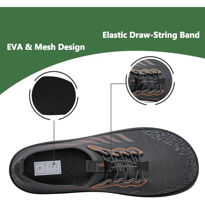 Шкарпетки для плавання IceUnicorn: шкарпетки для басейну, аквашузи для жінок та чоловіків, швидковисихаючі, для серфінгу, білі, помаранчеві, сірі в горошок (40 EU)