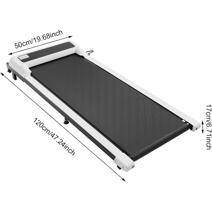 Бігова доріжка Walking Pad 2 в 1 для дому, з пультом, LCD-дисплеєм, для фітнесу під стіл, біла