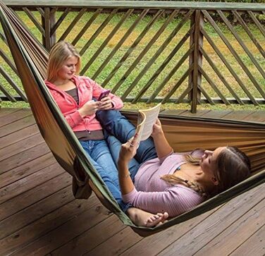 Гамак подвійний для двох осіб, вуличний переносний гамак для відпочинку (сіро-червоний)