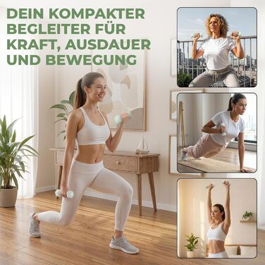 Набір гантелей HQ Germany® 0.5 кг (2 шт) для фітнесу та Pilates, пастельні кольори, Misty Mint - ідеально для дому