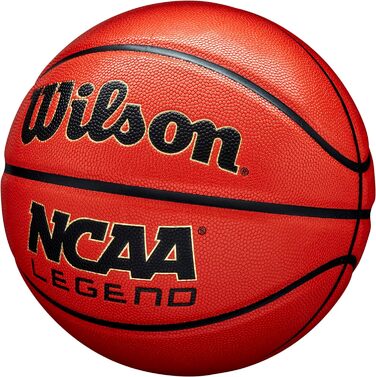 Баскетбольний м'яч Wilson NCAA Legend Orange/Black для гри в приміщенні та на вулиці, 6 шт.