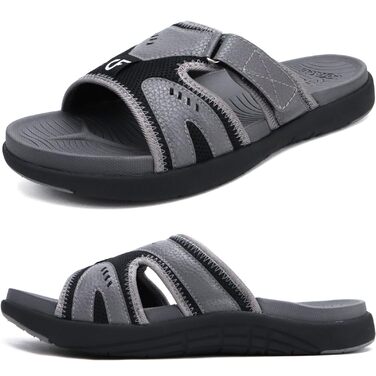 Чоловічі спортивні сандалі COFACE для відновлення після тренувань, ортопедичні, з підтримкою склепіння стопи, проти плоскостопості, розмір 43 (EU), сіро-чорні