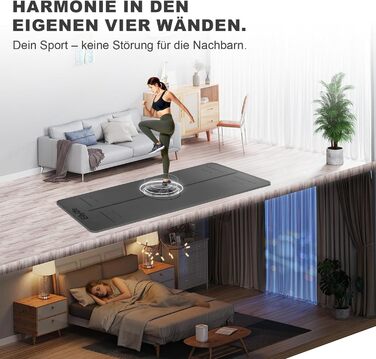 Протиковзкий килимок для йоги, пілатесу та фітнесу з еко-натурального каучуку та TPE, з лініями розмітки та ременем для перенесення, темно-сірий, 4 мм