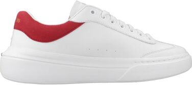 Жіночі кеди Skechers Cordova Classic Best Behavior — білі, штучна шкіра та замша, червона деталізація, розмір 45 EU