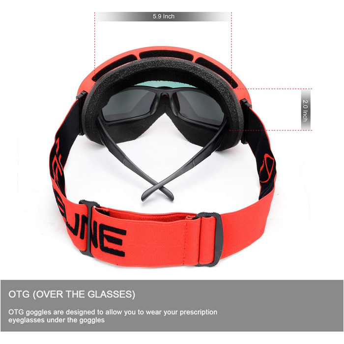 Лижна маска SPOSUNE OTG з подвійною змінною сферичною лінзою, антифог, UV400, для чоловіків, жінок та молоді, сумісна з окулярами і шоломом, сноуборд/снігохід, срібляста
