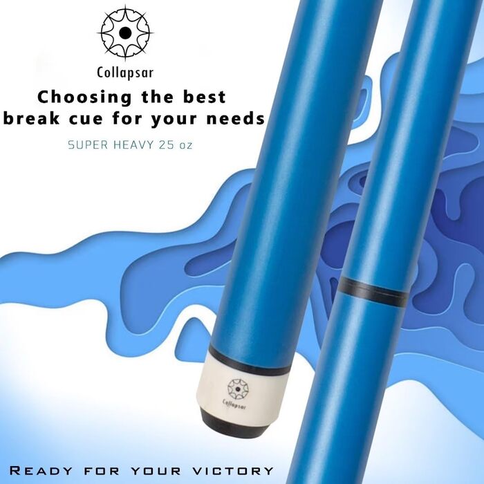 Білльярдний кий Collapsar Heavy Hitter Jump Break Queue, 750 г, 3-частини, 14 мм наконечник з фенолу, матовий синій