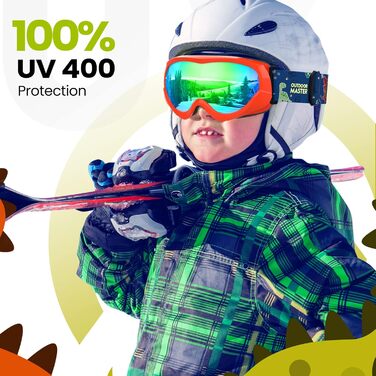 Дитяча лижна маска OutdoorMaster з UV-захистом, сумісна з шоломом, для хлопчиків і дівчаток, VLT 18%