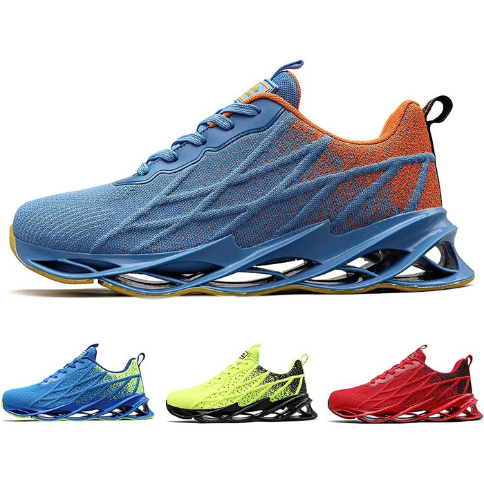 Кросівки для бігу та вулиці Frysen: дихаючі, для чоловіків та жінок, розміри 38-46 EU, білі (39 EU, синьо-помаранчеві)