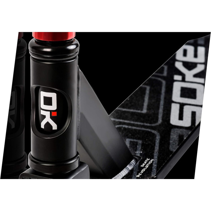 SOKE Stunt Scooter PRO: трюковий самокат для дорослих та дітей, ABEC 9 підшипники, чорно-червоний, вантажопідйомність 100 кг