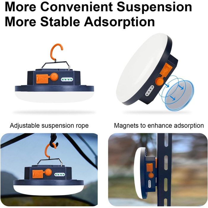 Налобний ліхтар для кемпінгу, 10000 mAh, 3000 lm, з підвішуванням, 6500K, перезаряджається, для риболовлі, намету, надзвичайних ситуацій (червоне світло)