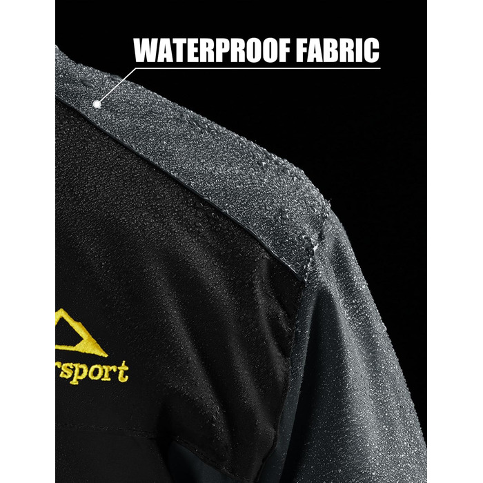 Чоловіча флісова куртка MAGCOMSEN на зиму. Тепла, з підкладкою, для катання на лижах, туризму та кемпінгу. Вітро- та водонепроникна, з капюшоном. Розмір XL, чорно-сіра.