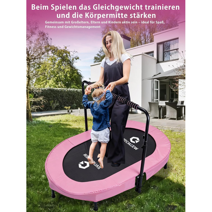 Батут овальний для дому 2 осіб, до 150 кг, рожевий з сіткою - для дітей та дорослих, фітнес, розвиток м'язів