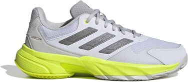 Жіночі тенісні кросівки adidas CourtJam Control 3 для глини, 42 EU, білий/металік/лимонний