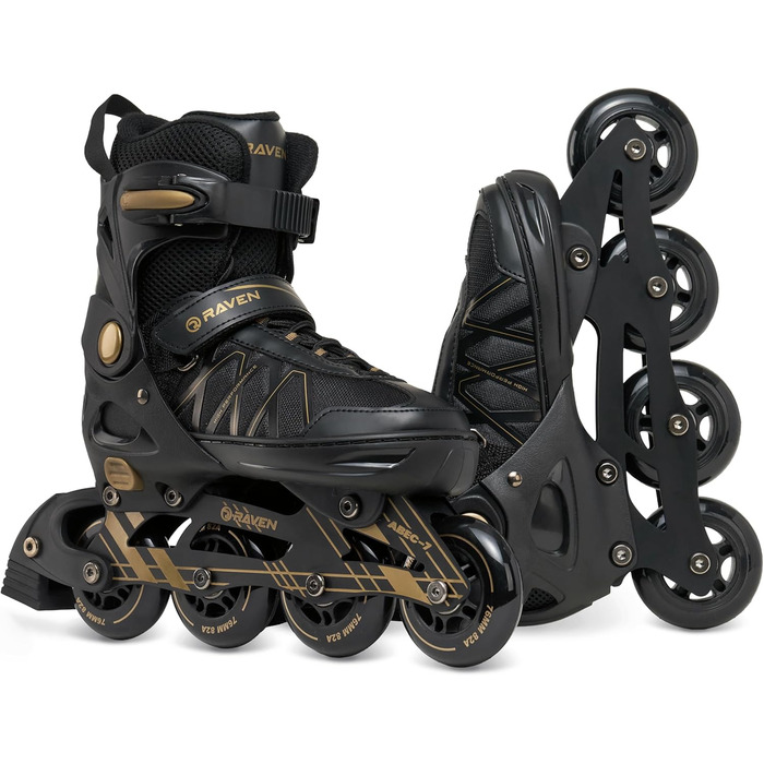 Інлайнери роликові ковзани RAVEN Expert для дітей та дорослих, регульовані 40-43 (25,5-28см), колір золотий