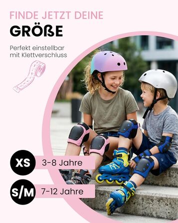 Захист для колін та ліктів 99FLIPS для дітей (3-12 років), рожевий - комплект для роликів, скейтборду, самокату (XS/S/M)