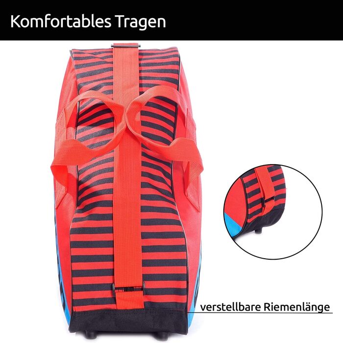 Сумка для ковзанів Sherwood: для ковзанів, роликів та хокею (синьо-червоний)