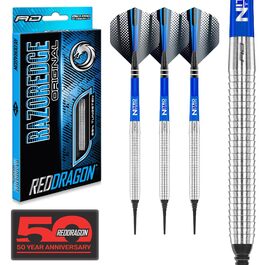Дарти сталеві RED DRAGON Razor Edge 18G Tungsten з пір'ям та стержнями - професійні
