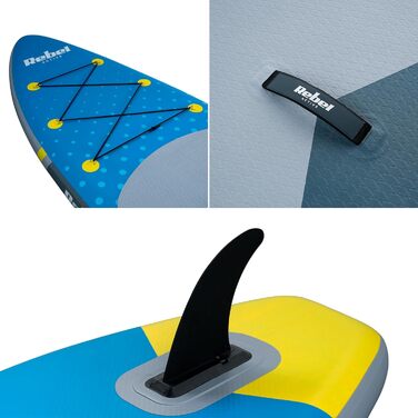 SUP дошка Rebel Electro Brett 350 см з насосом, веслом та рюкзаком (RBA-4501-BL) - надувна, Drop-Stitch