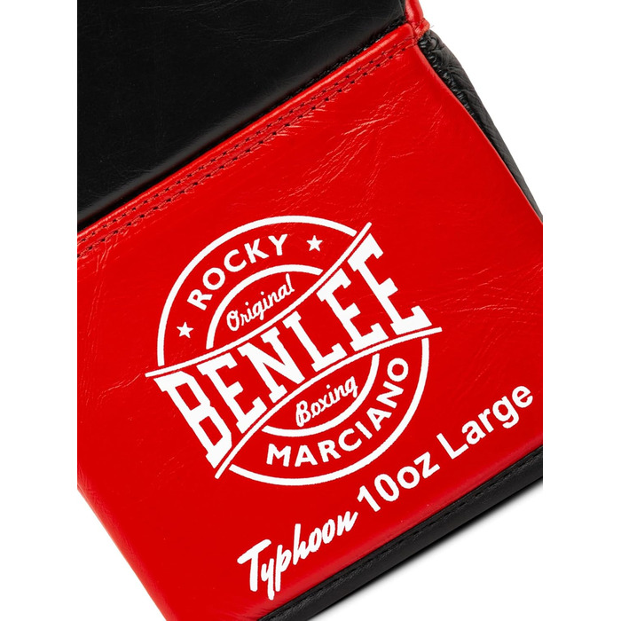Боксерські рукавички BenLee Typhoon 10 oz, шкіряні, чорно-червоні